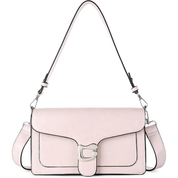 Handbags - Women Pink Imported Leather Trendy Small Cross Body Evening Shoulder Handbag